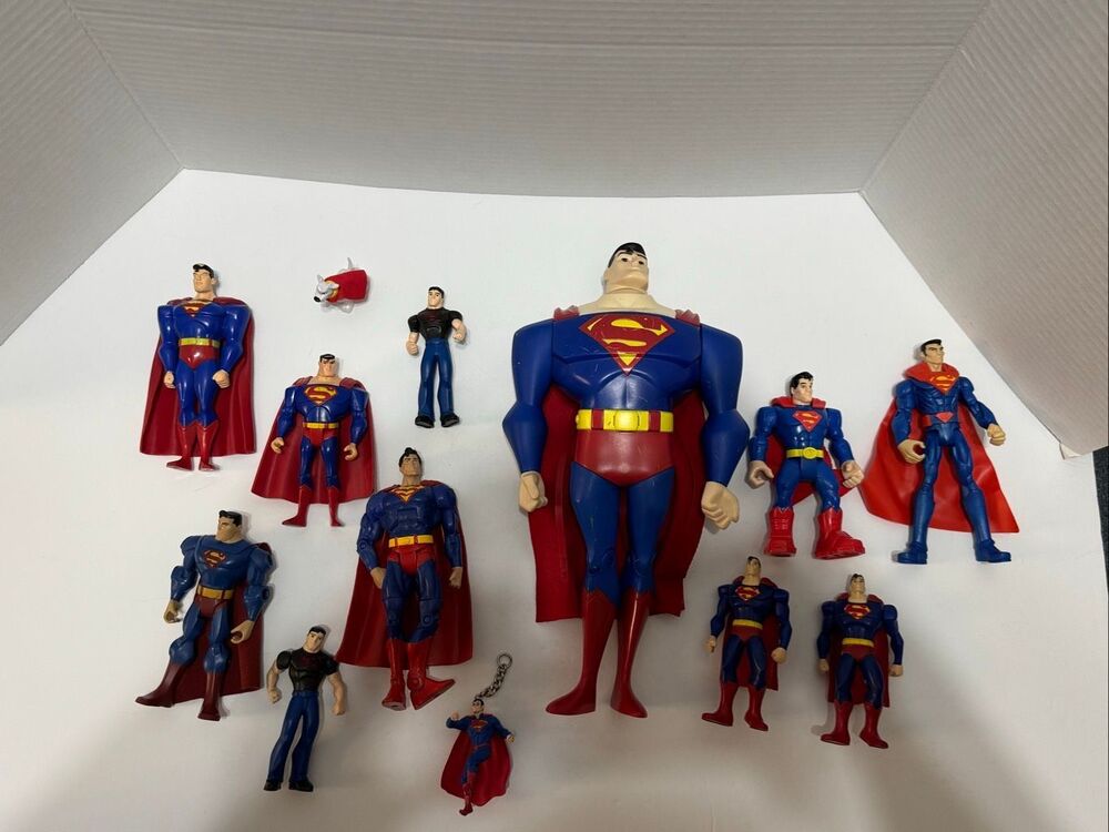 Superman Lot of 12 Action Figures & 1 Krypto Dog DC Comics